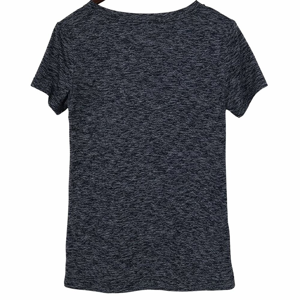 Nike Dri-FIT Tech Tee Heathered Black Gray Scoop Neck XS - Picture 3 of 6